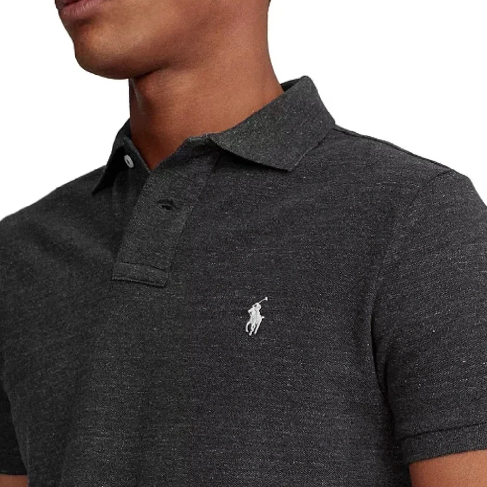 Polo Ralph Lauren Mesh Polo Shirt Size XLT Charcoal Gray